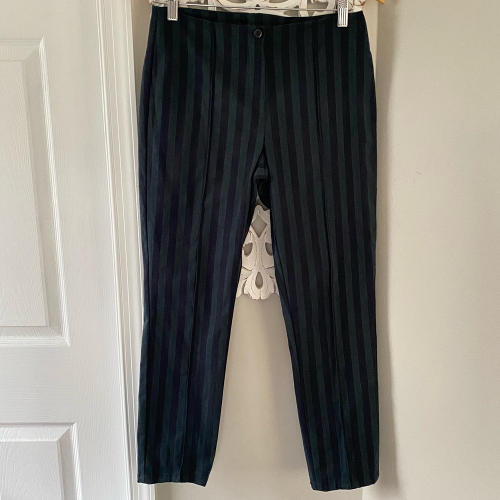 Annette Goertz Women's Striped Straight Leg Pants Trousers Chic Edgy Sz 38 US 8
